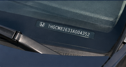 VIN on dashboard